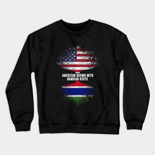 American Grown with Gambian Roots USA Flag Crewneck Sweatshirt by silvercoin